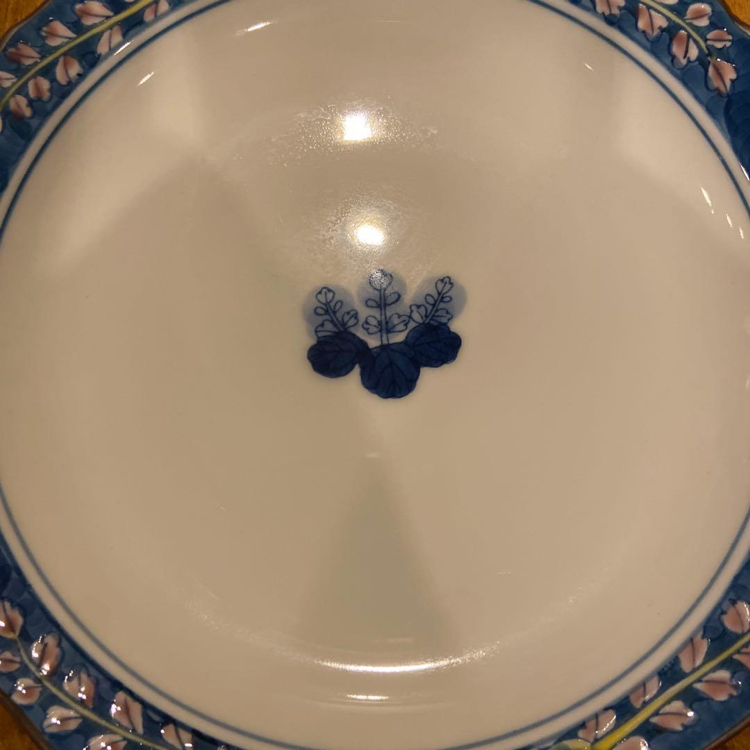 ■有田焼 華山 桐絵 和皿 5枚 共箱 18㎝ 銘々皿 中皿 萬右衛門