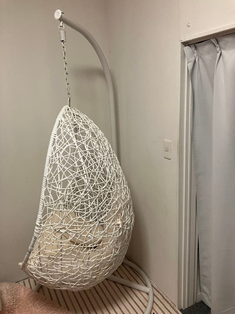 卵型ハンモックチェア ホワイト　ハンギングチェア