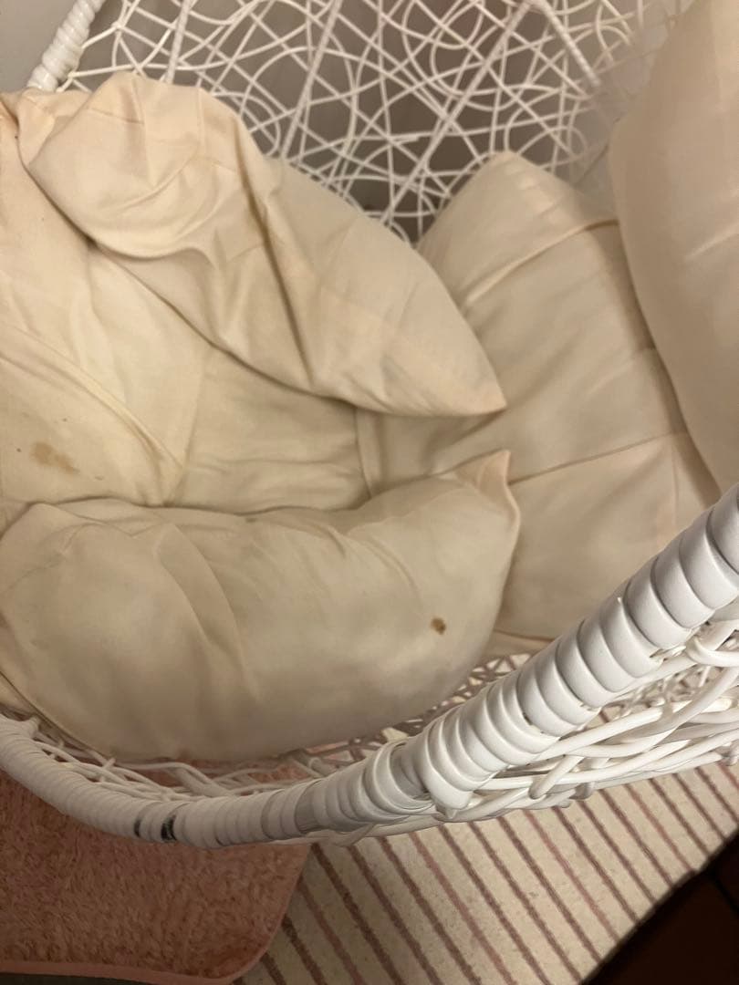 卵型ハンモックチェア ホワイト　ハンギングチェア