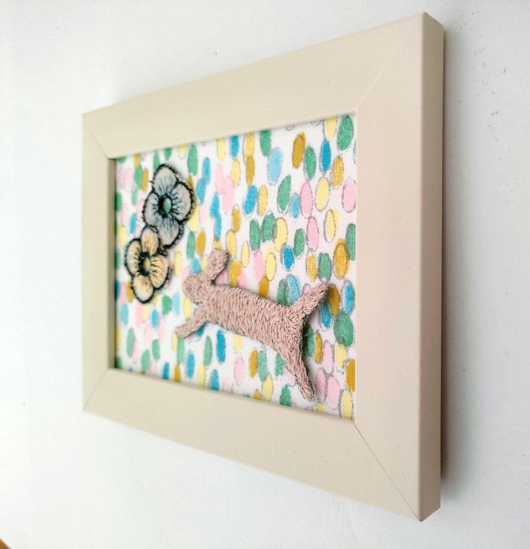 SOLD ミナペルホネン　ファブリックフレーム　　壁飾り　春色