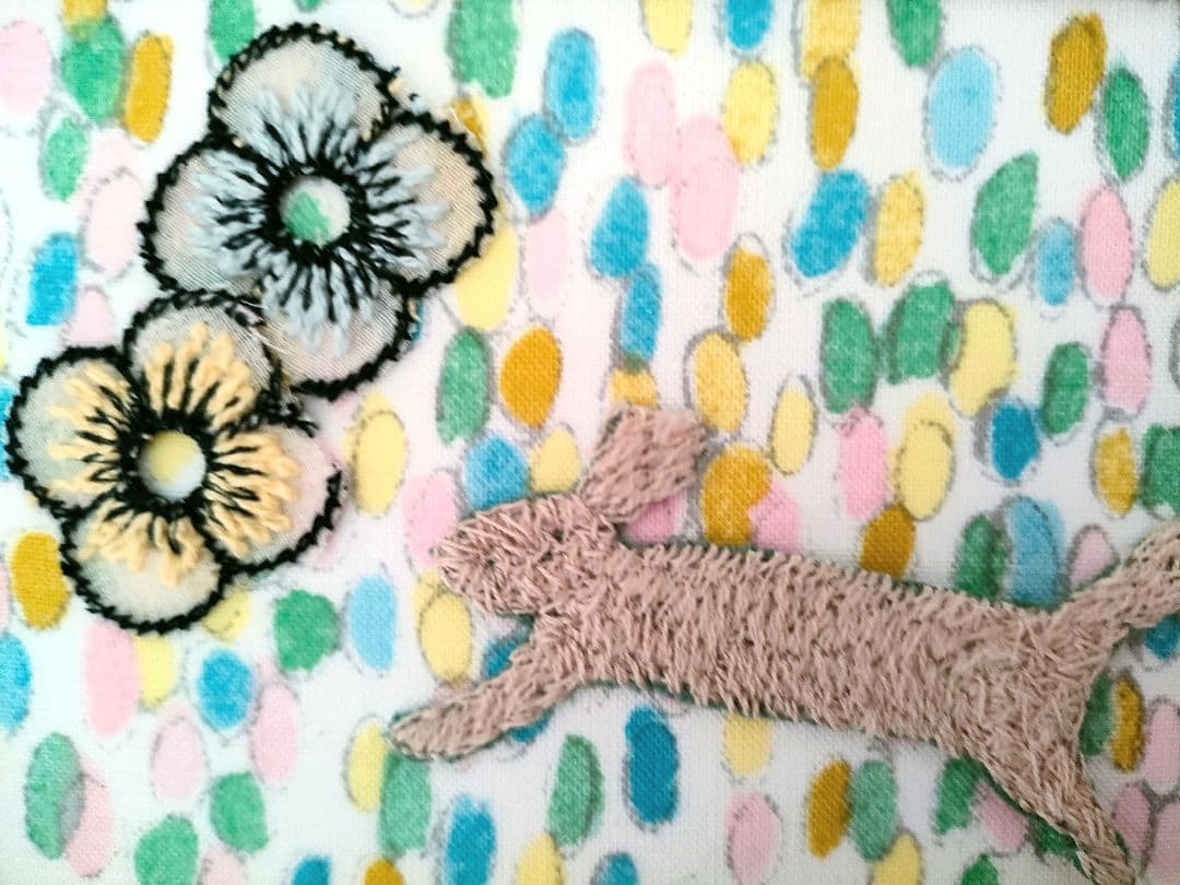 SOLD ミナペルホネン　ファブリックフレーム　　壁飾り　春色