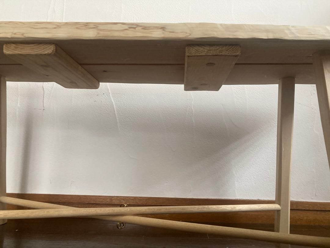 送料込○HINOKI○貴重ヒノキ一枚板ナチュラルベンチ