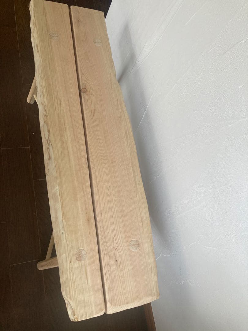 送料込○HINOKI○貴重ヒノキ一枚板ナチュラルベンチ