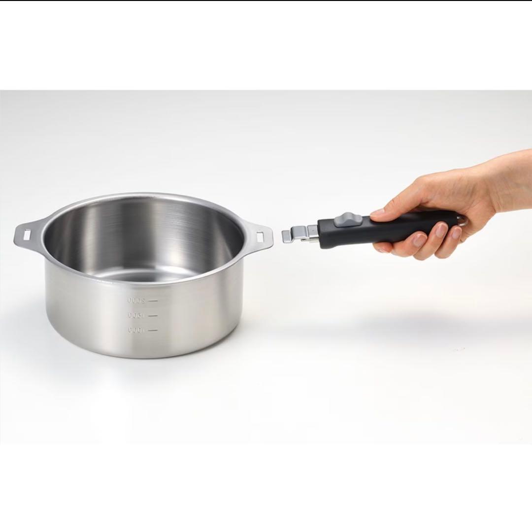 ✦燕三条✦取っ手が取れる鍋セット（フタ付き）日本製