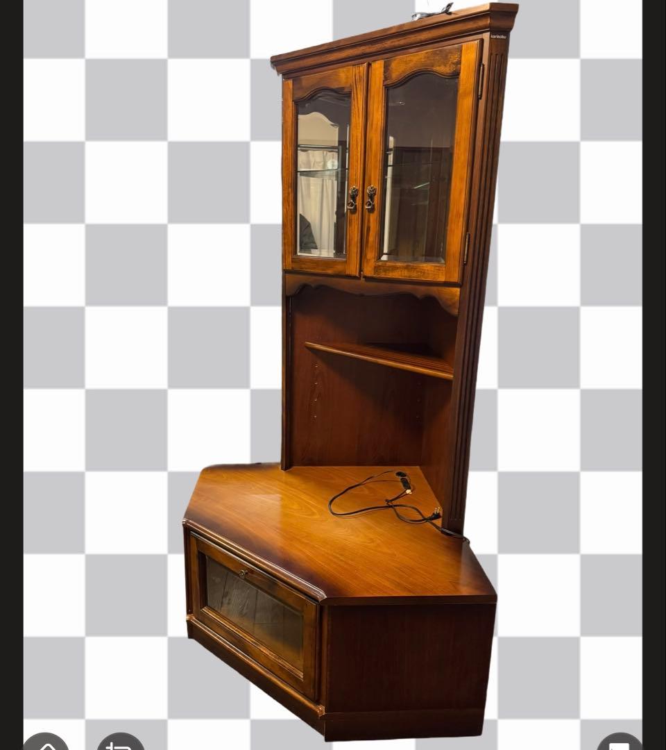 KARIMOKU カリモク コーナーテレビ台キャビネット ガラス棚