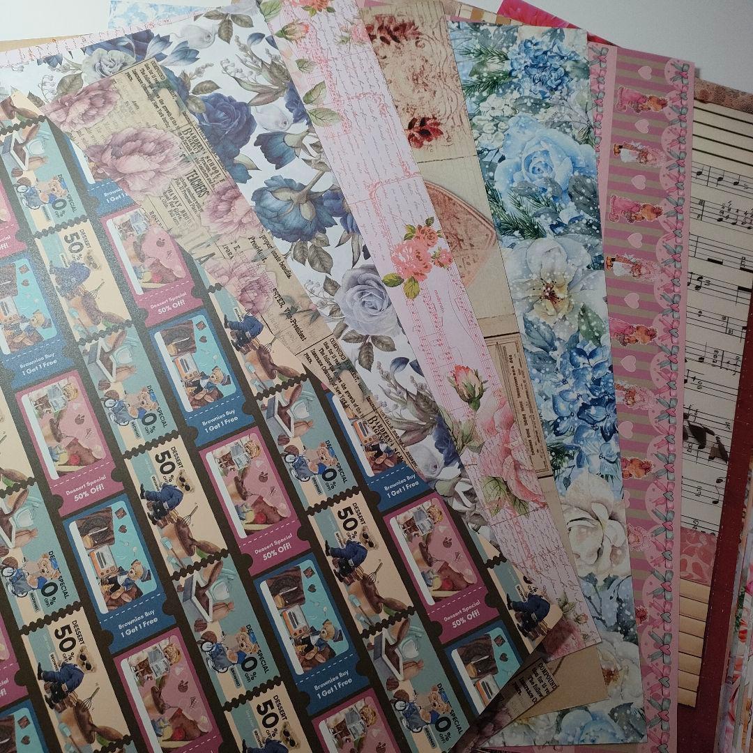 ゆう コラージュ素材 まとめ売り シール 紙もの 海外