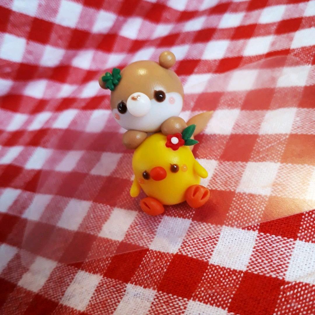 仲良し♡カワウソ&ひよこ