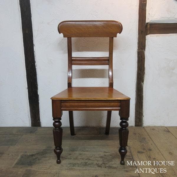 イギリス アンティーク 家具 ホールチェア マホガニー 椅子 イス 4367e
