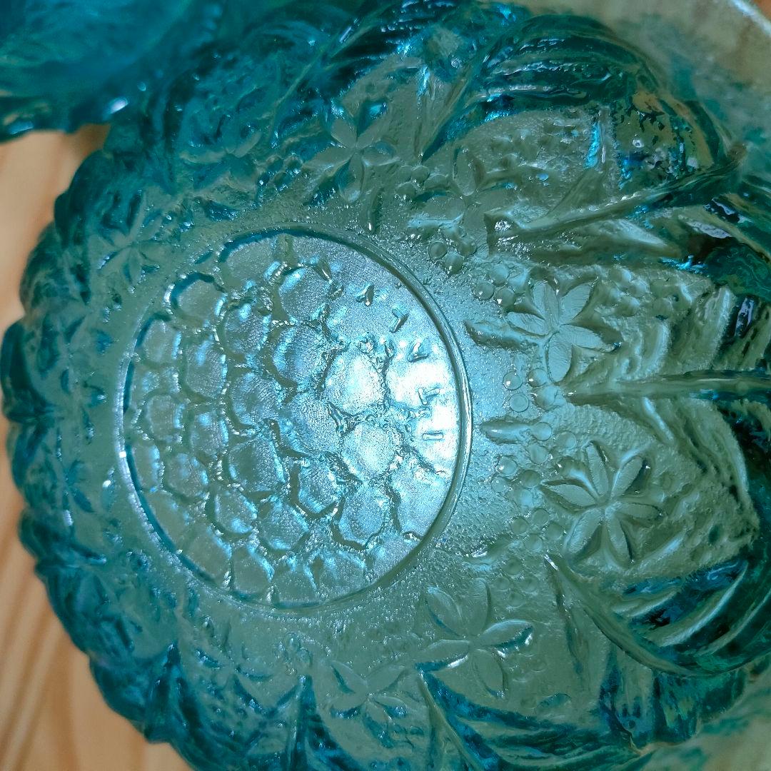 希少デッドストックイタリア製ヴィンテージ ガラスボウル6SET ターコイズブルー