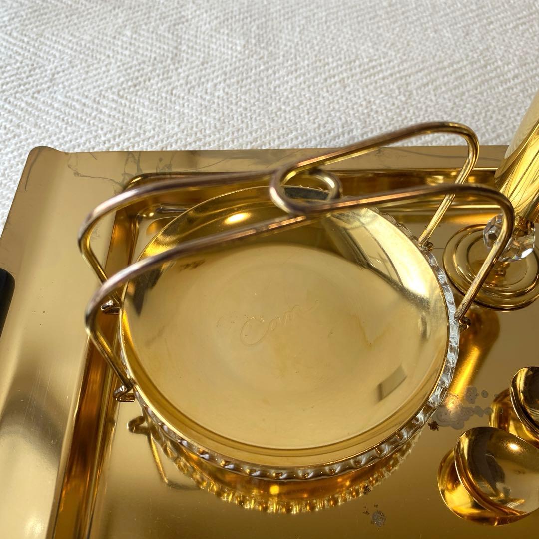 Canクリスタル硝子 金スウィーツプレート ティータイムセット16点セット売り❗️