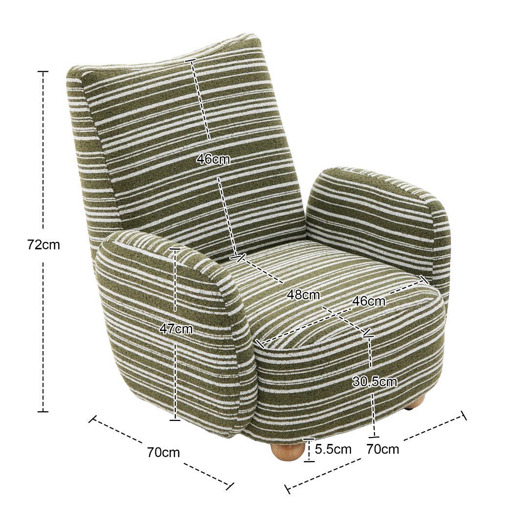 【オリーブグリーン】1人掛けソファ ラウンジチェア シェニール生地 無垢材使用