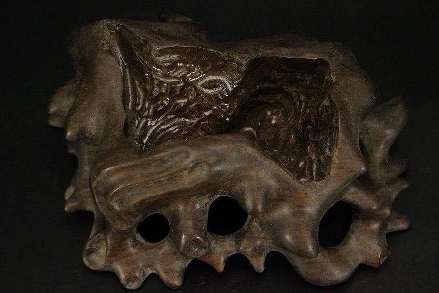 霊璧石 根木台 鑑賞石 中国美術 盆石 太湖石(ZE778)