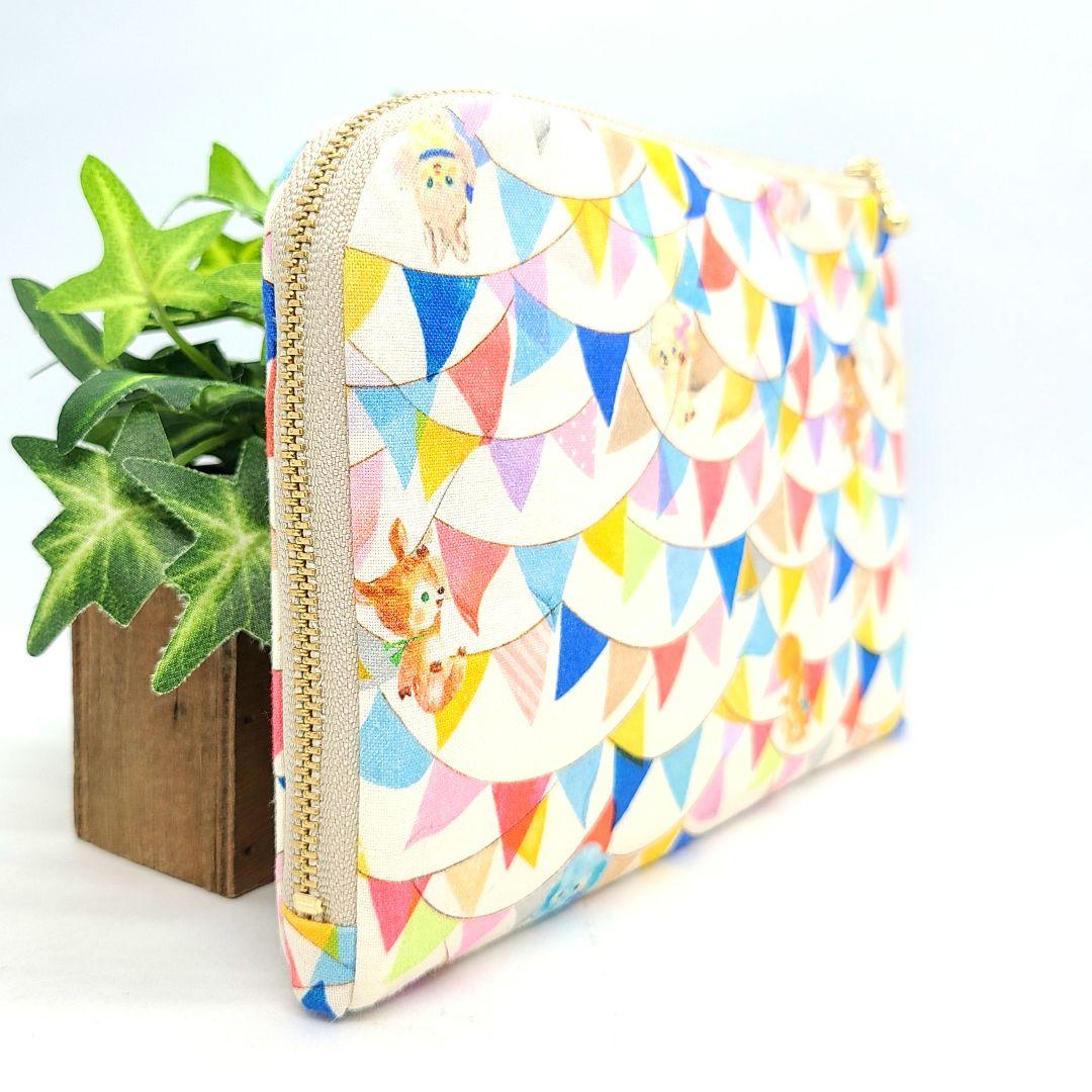 ひなた◎Handmade L字型ポーチ❣️ファスナーポケット◎5点セット