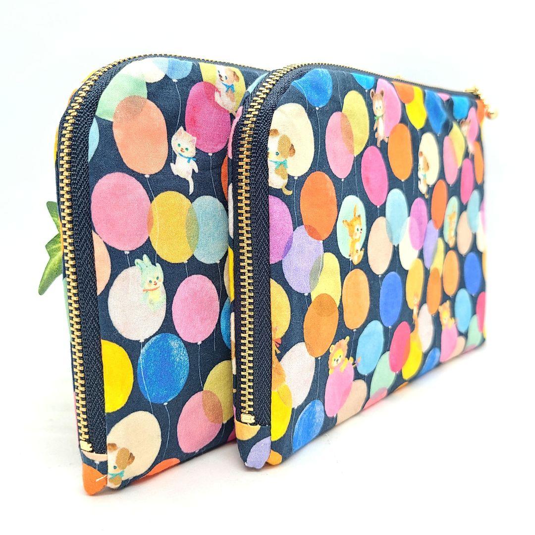 ひなた◎Handmade L字型ポーチ❣️ファスナーポケット◎5点セット