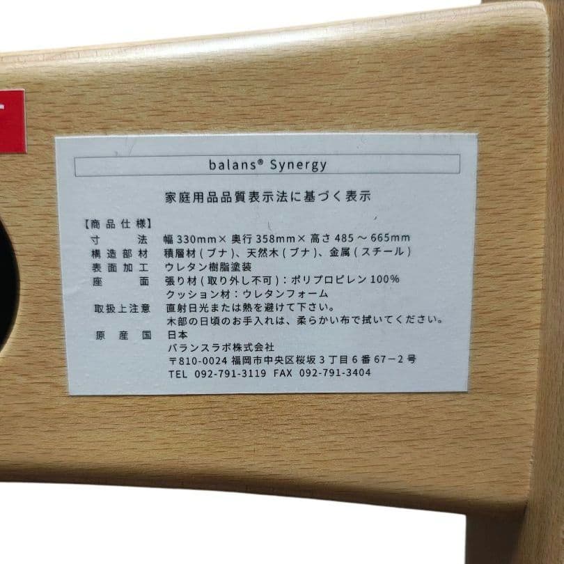 Balans Synergy バランス シナジー スクエアシート 専用カバー付