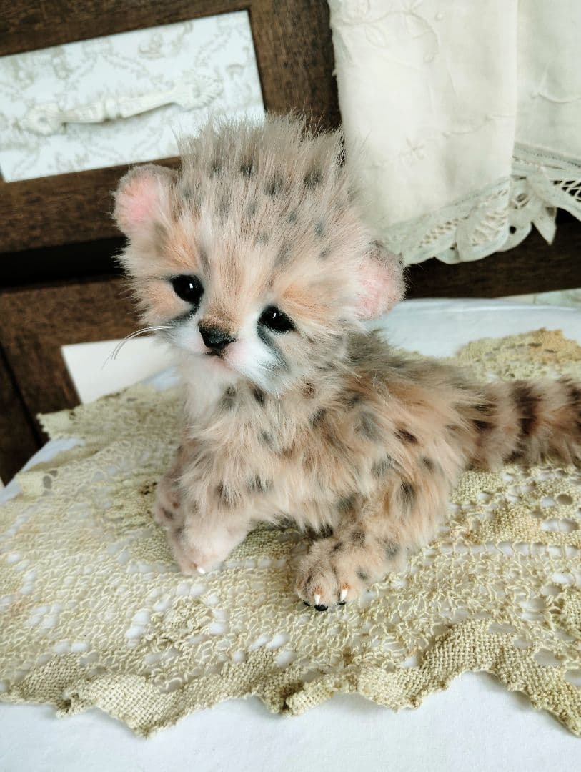 生後1ヶ月♡チーターベビー♡アートドール♡ぬいぐるみ♡