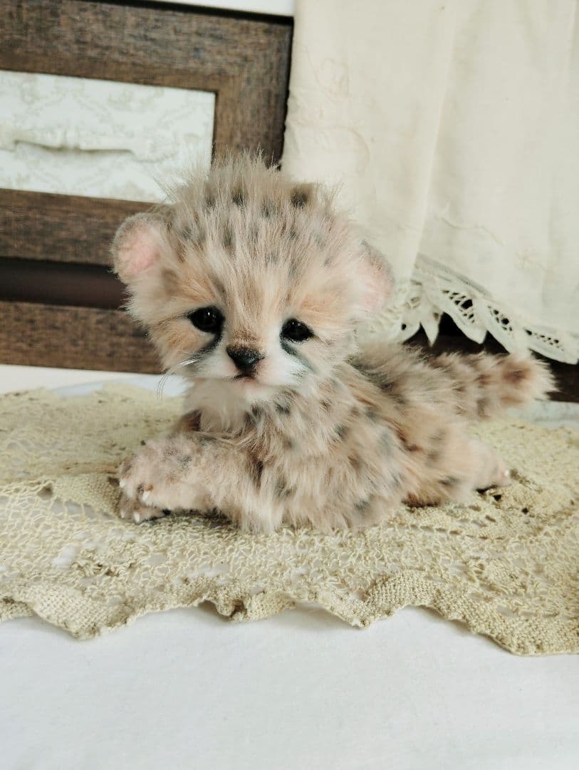 生後1ヶ月♡チーターベビー♡アートドール♡ぬいぐるみ♡