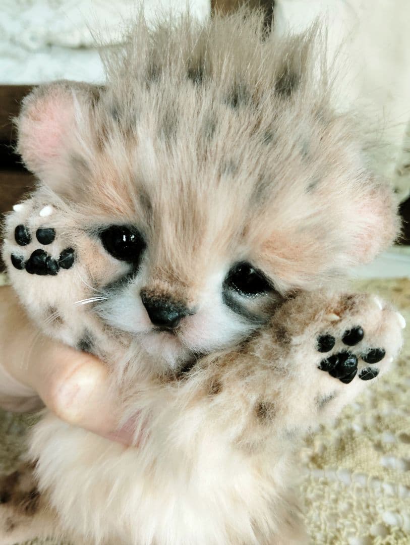 生後1ヶ月♡チーターベビー♡アートドール♡ぬいぐるみ♡