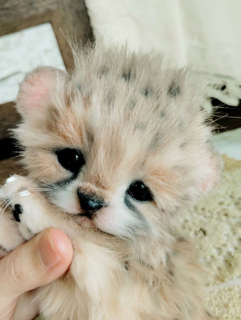 生後1ヶ月♡チーターベビー♡アートドール♡ぬいぐるみ♡