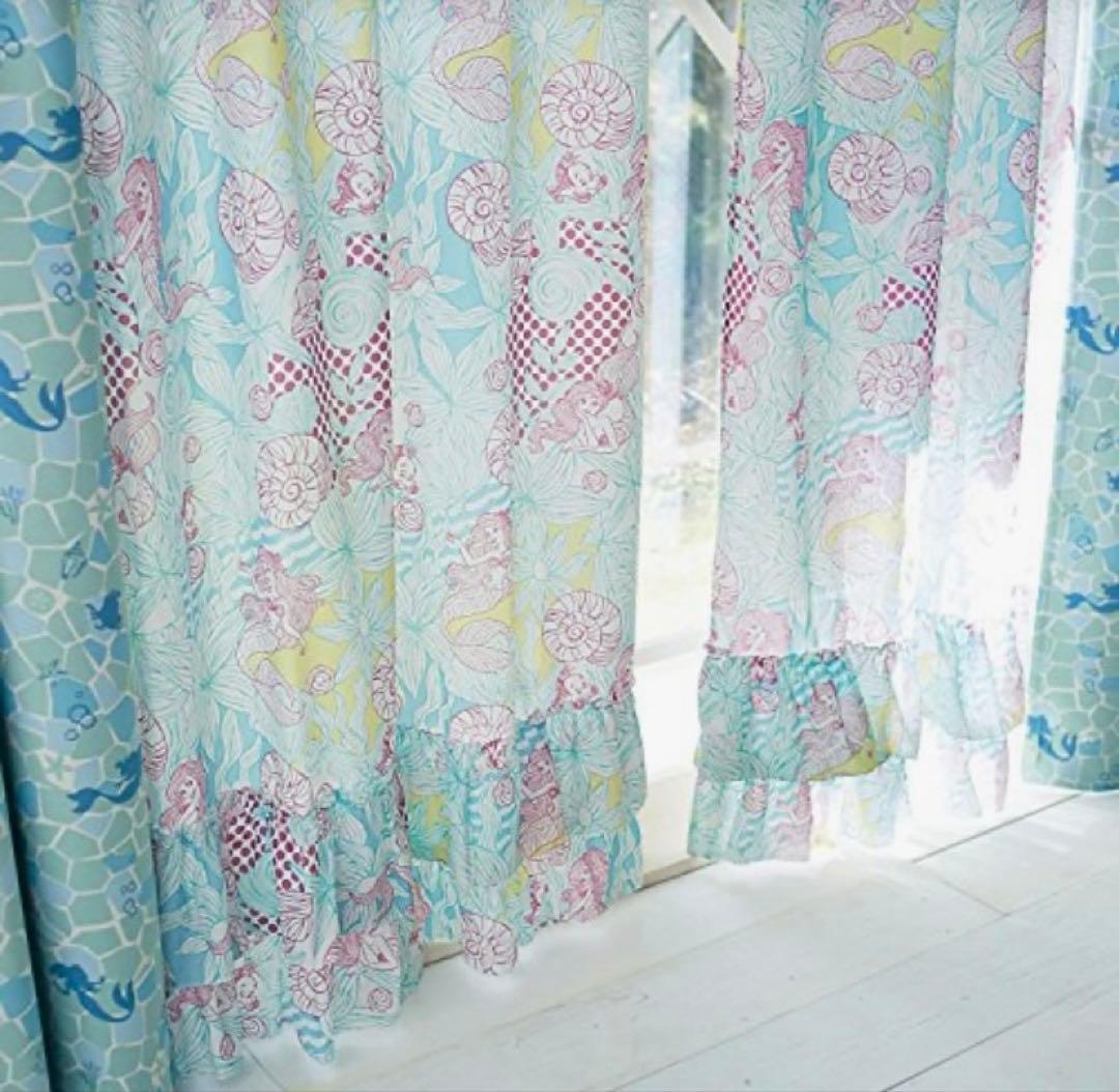 Disneyトップフリルの遮光カーテン/リトル・マーメイド／アリエル