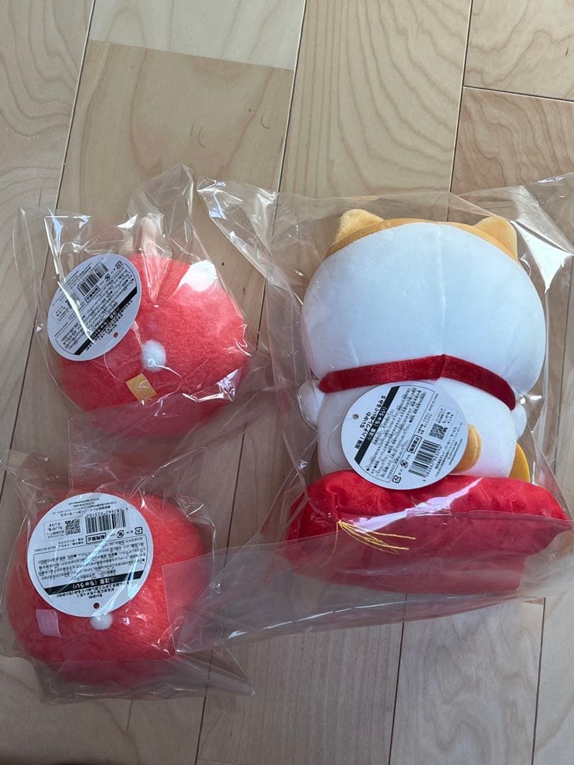 【新品】ちいかわ 招福！ハチワレぬいぐるみS だるまになっちゃった！　3点セット