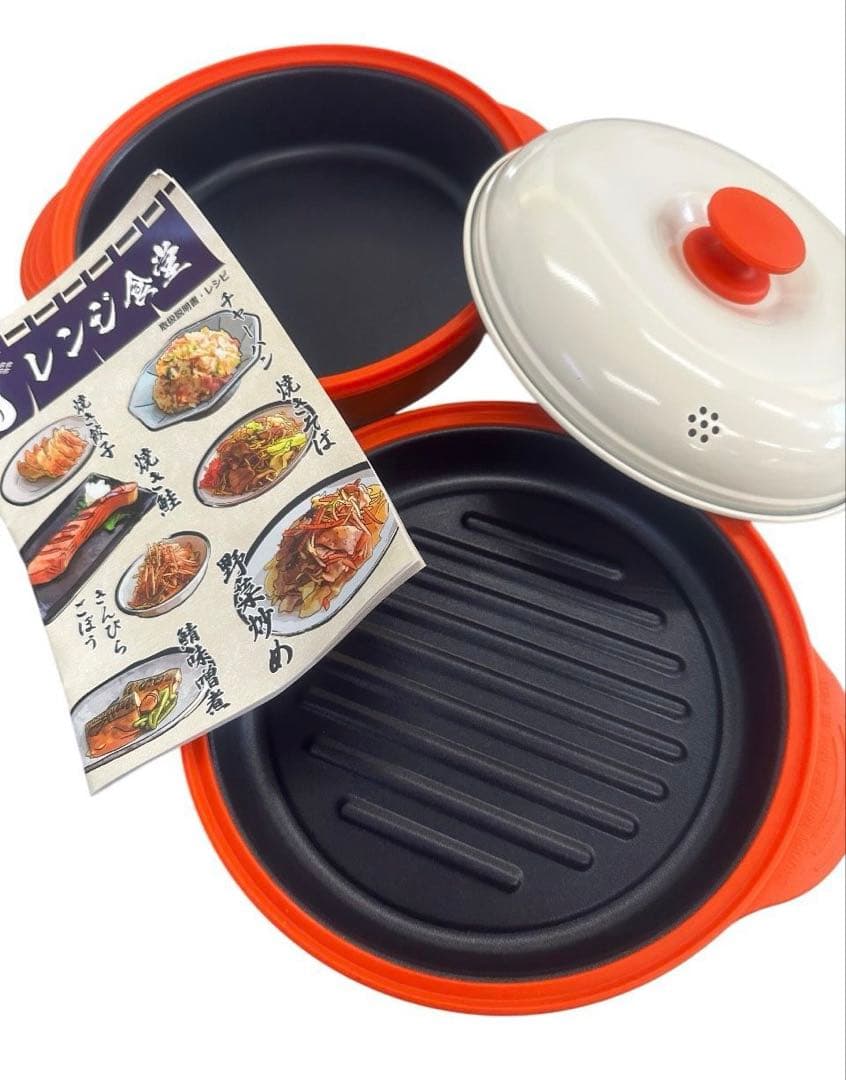 【 レンジ食堂 】電子レンジ専用 調理器具 耐熱陶器 説明書本付き