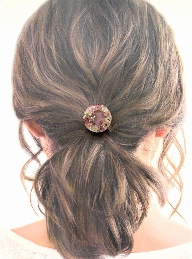 ハンドメイドレジンヘアゴム【B1391】