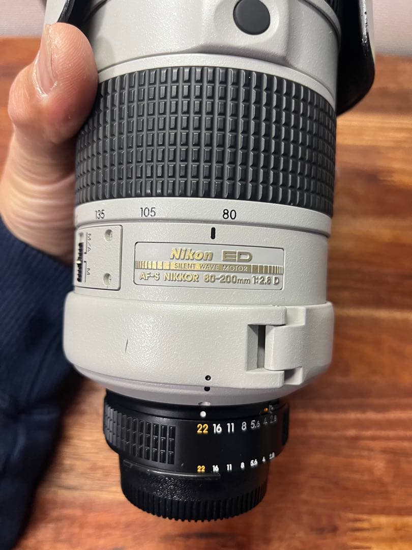 Nikon 80-200mm f2.8 ライトグレー　修理必要