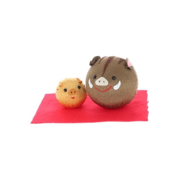 ちりめん細工 亥年 & デコレ concombre 置物セット