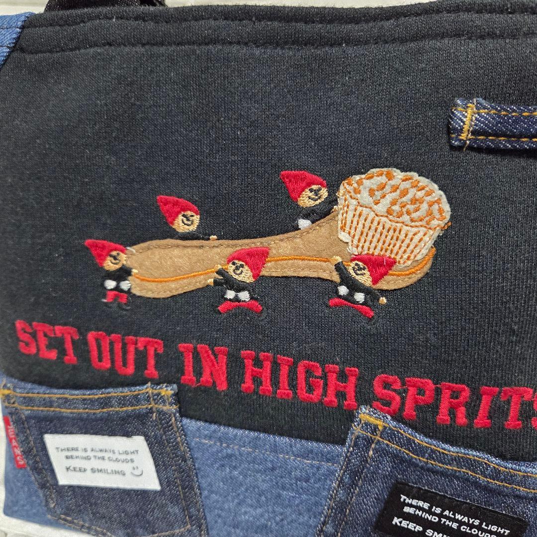 914 デニム＊トレーナー＊リメイク＊バッグ＊トートバッグ