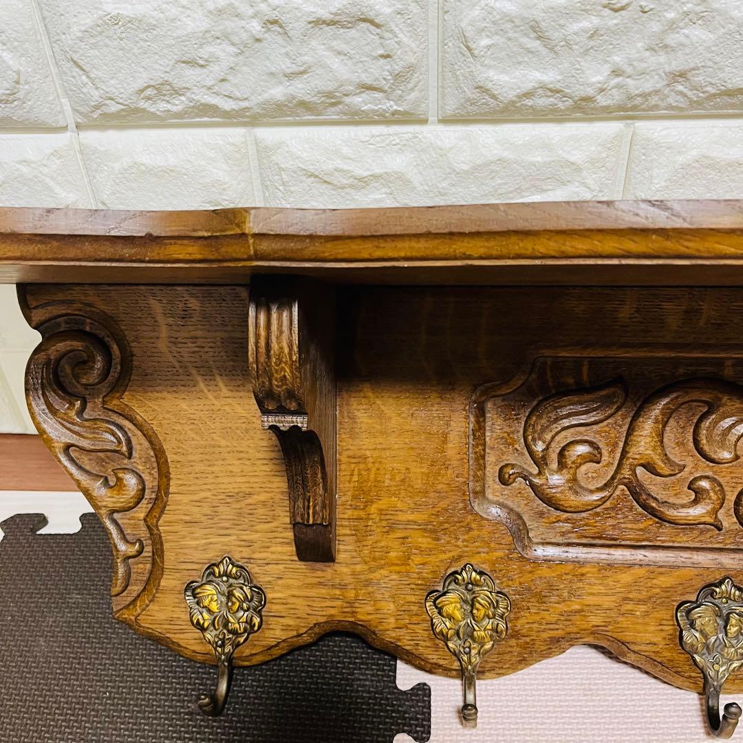 フランスアンティーク　壁付け家具　彫り　ウォールハンガー