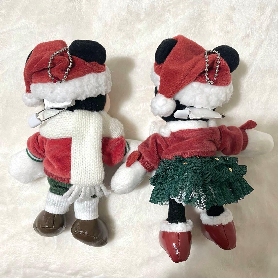 ディズニー　disney ぬいぐるみバッジ　クリスマス　ミッキー　ミニー
