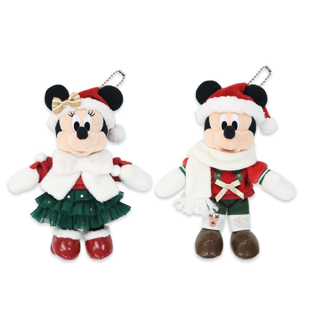 ディズニー　disney ぬいぐるみバッジ　クリスマス　ミッキー　ミニー