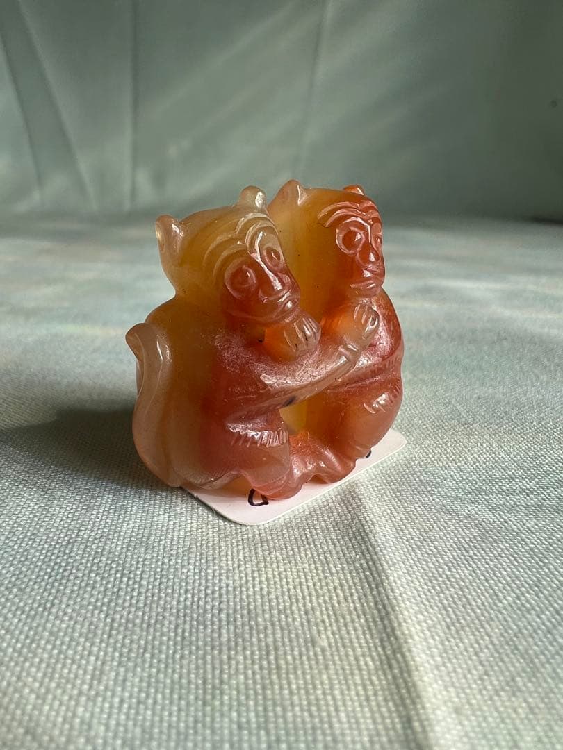 瑪瑙（メノウ）精彫 猿 置物