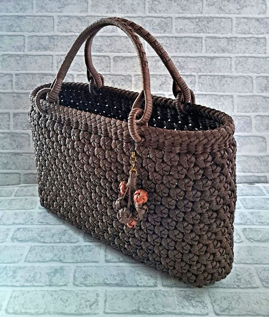 専用ページ クラフトバンド花結び クラフトテープかごバッグ