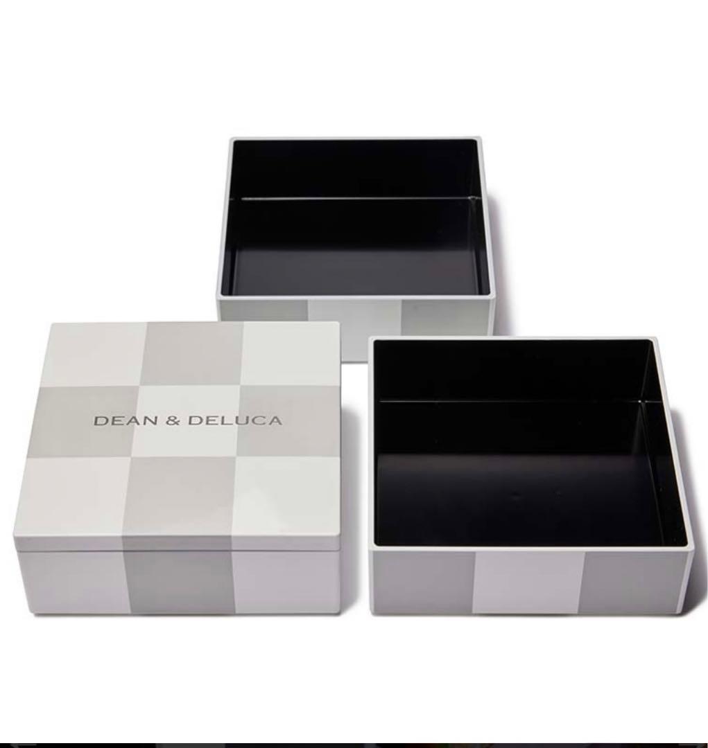 専用　完売品　新品　ディーンアンドデルーカ　三段重　市松グレー　重箱
