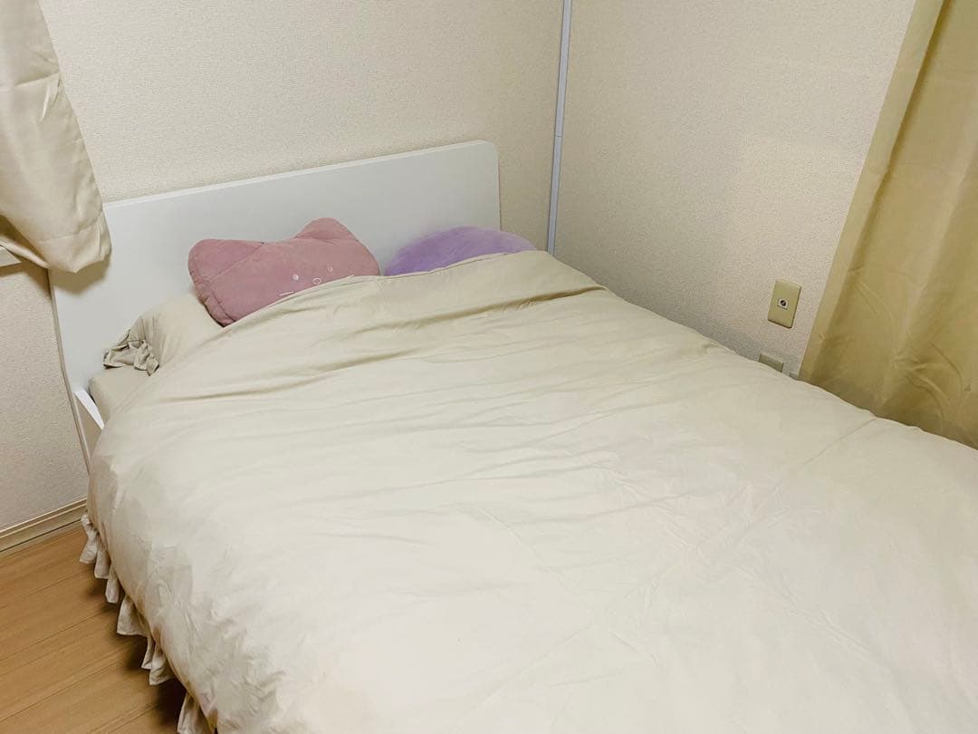 IKEA ASKVOLL ホワイト セミダブルベッドフレーム