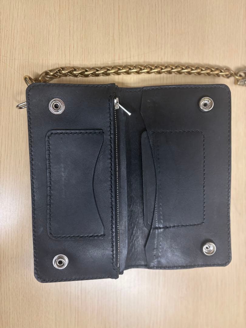 トラッカーウォレット スタッズ　 赤✖️黒 ウォレットチェーン