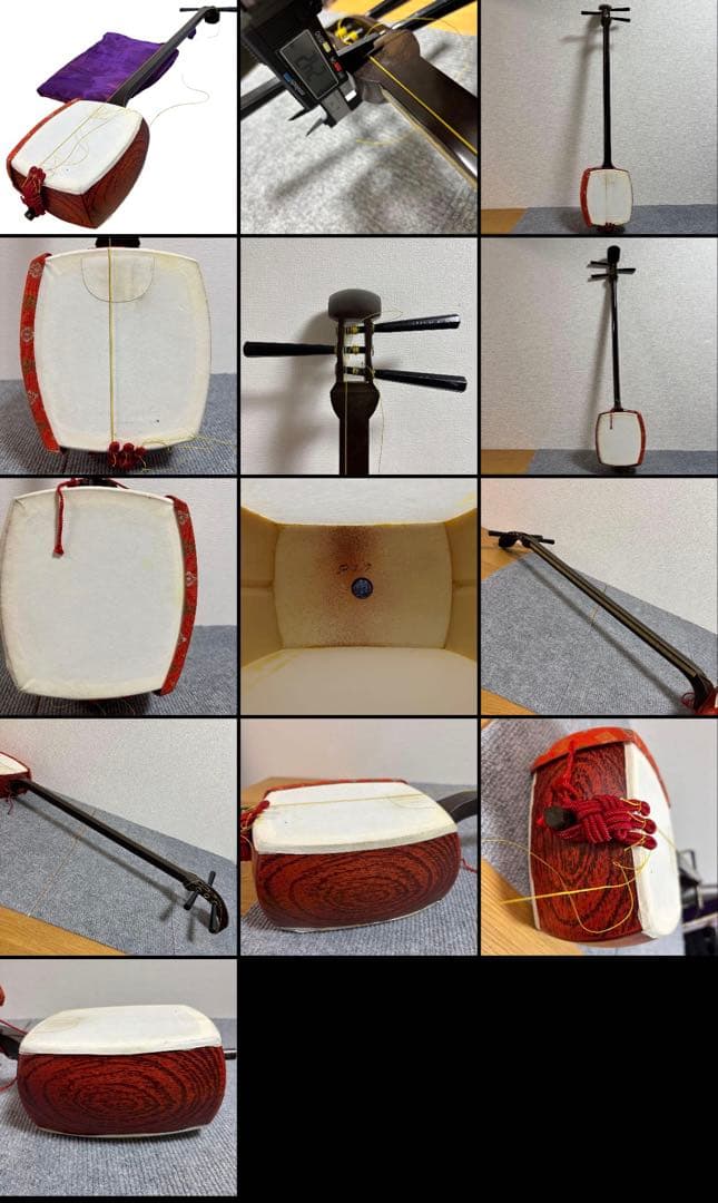 三味線 中棹　細棹　6本セット まとめ売り 破れあり 修理用 素材 部品取り