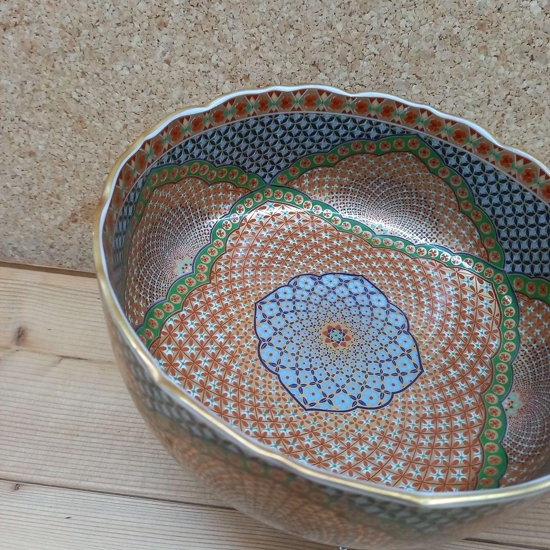 前畑陶器　庫山窯　献上手金彩　盛鉢　金彩