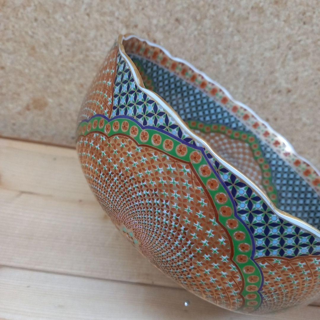 前畑陶器　庫山窯　献上手金彩　盛鉢　金彩