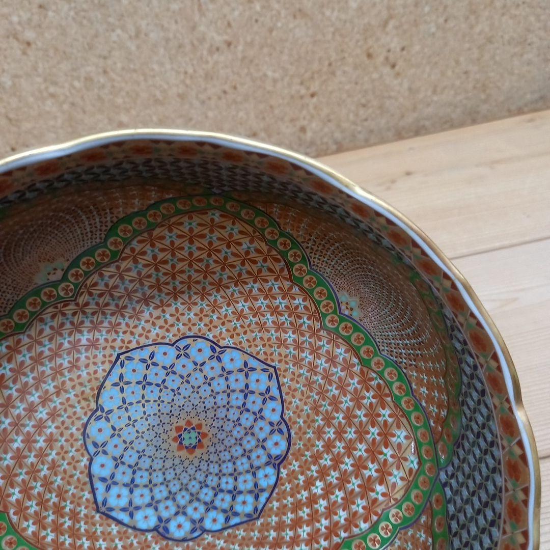 前畑陶器　庫山窯　献上手金彩　盛鉢　金彩