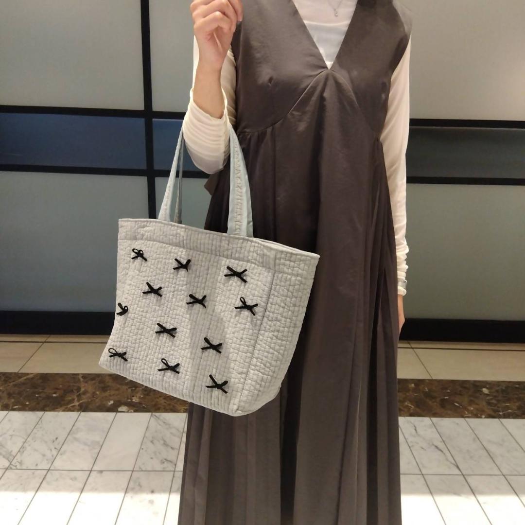 グレーリボン ☆オフィストート☆ ダークグレー ヌビバッグ