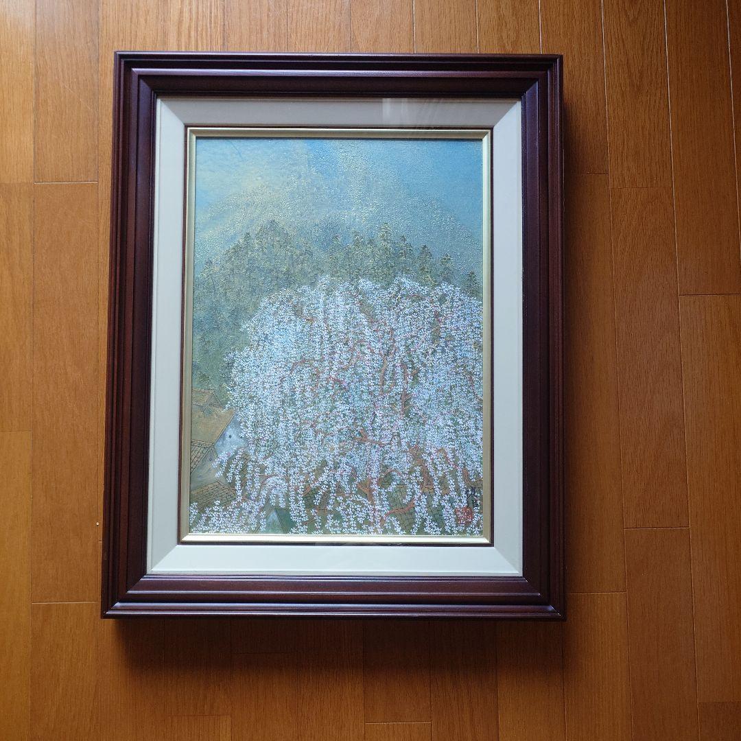 枝垂れ（しだれ）桜　 俊治　華やかな金と桜の色で描いた美しい日本画　絵画