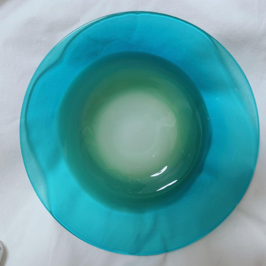 黒川登紀子　ガラスプレート（blue）