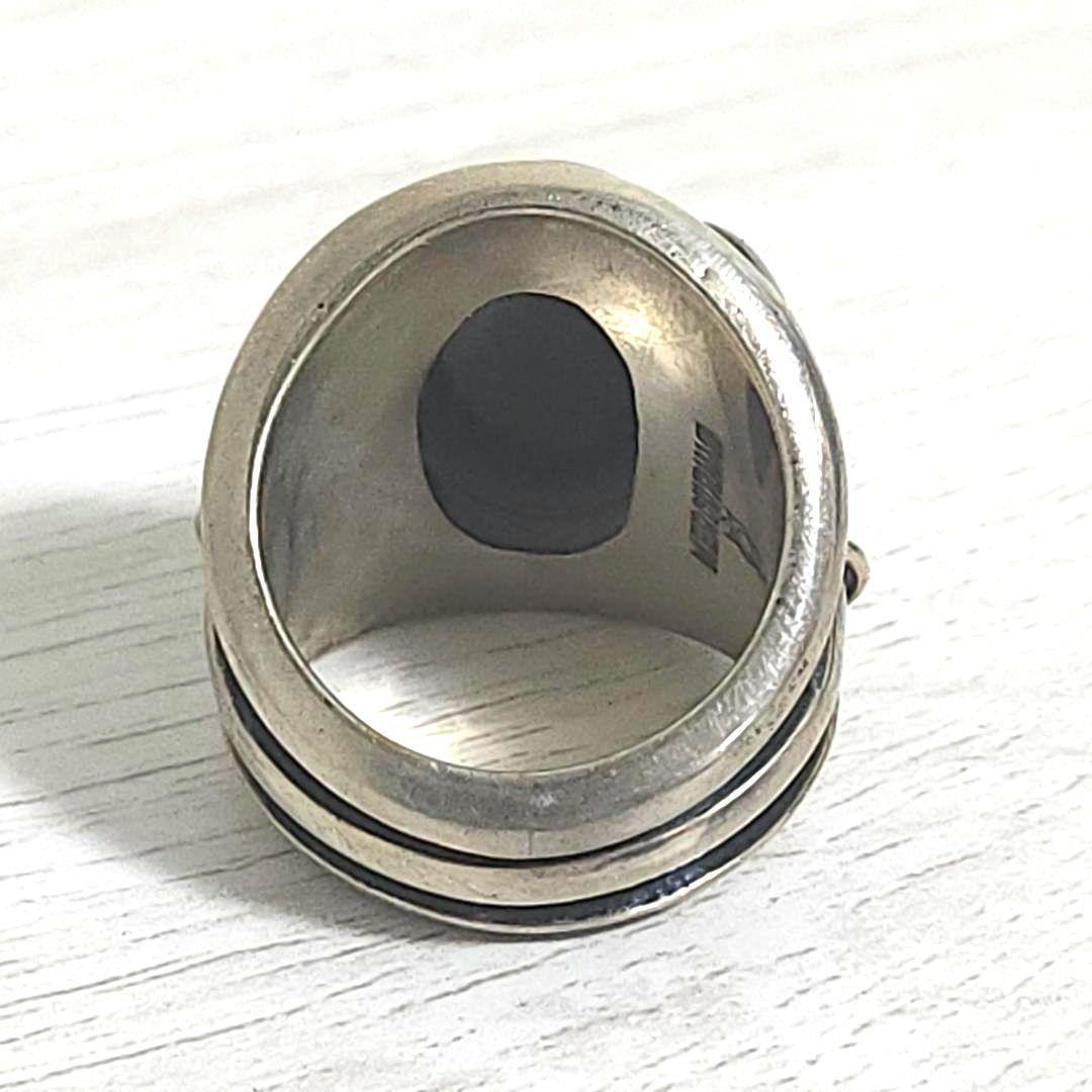 シルバーリング92.5 天然石 シヴァ槍デザイン スカーフ留め 手作り