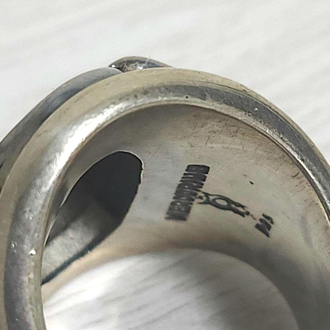 シルバーリング92.5 天然石 シヴァ槍デザイン スカーフ留め 手作り