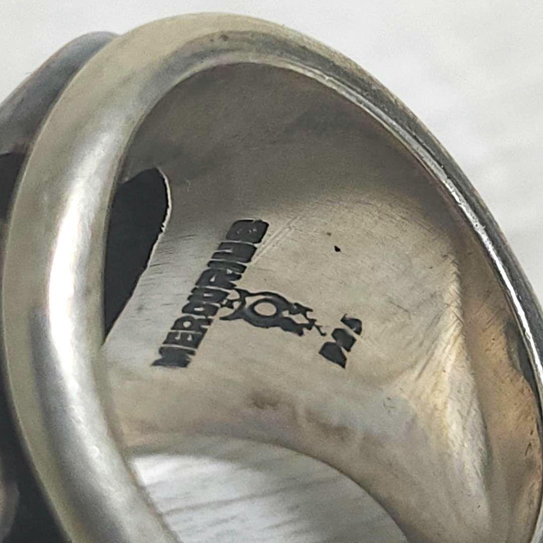 シルバーリング92.5 天然石 シヴァ槍デザイン スカーフ留め 手作り