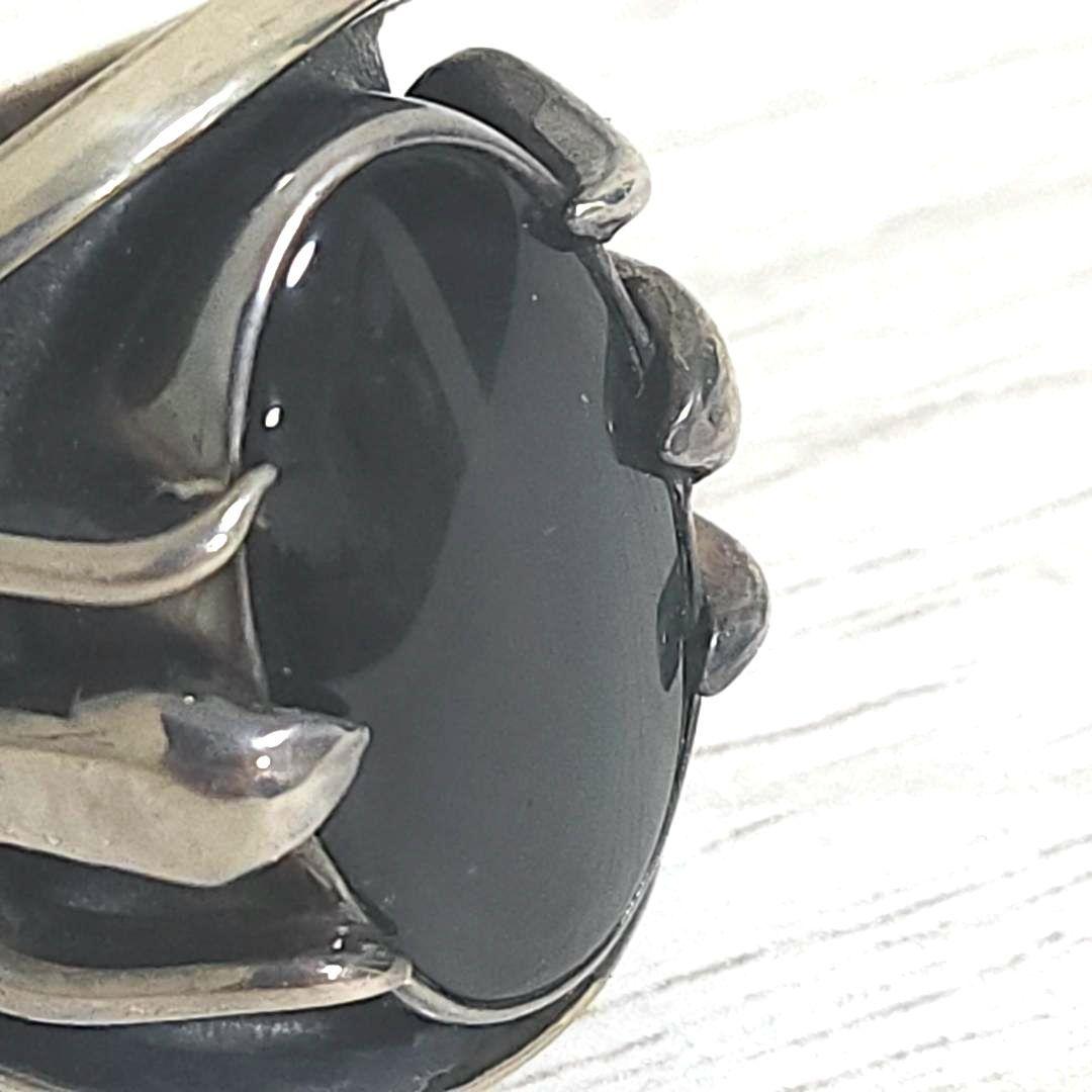 シルバーリング92.5 天然石 シヴァ槍デザイン スカーフ留め 手作り