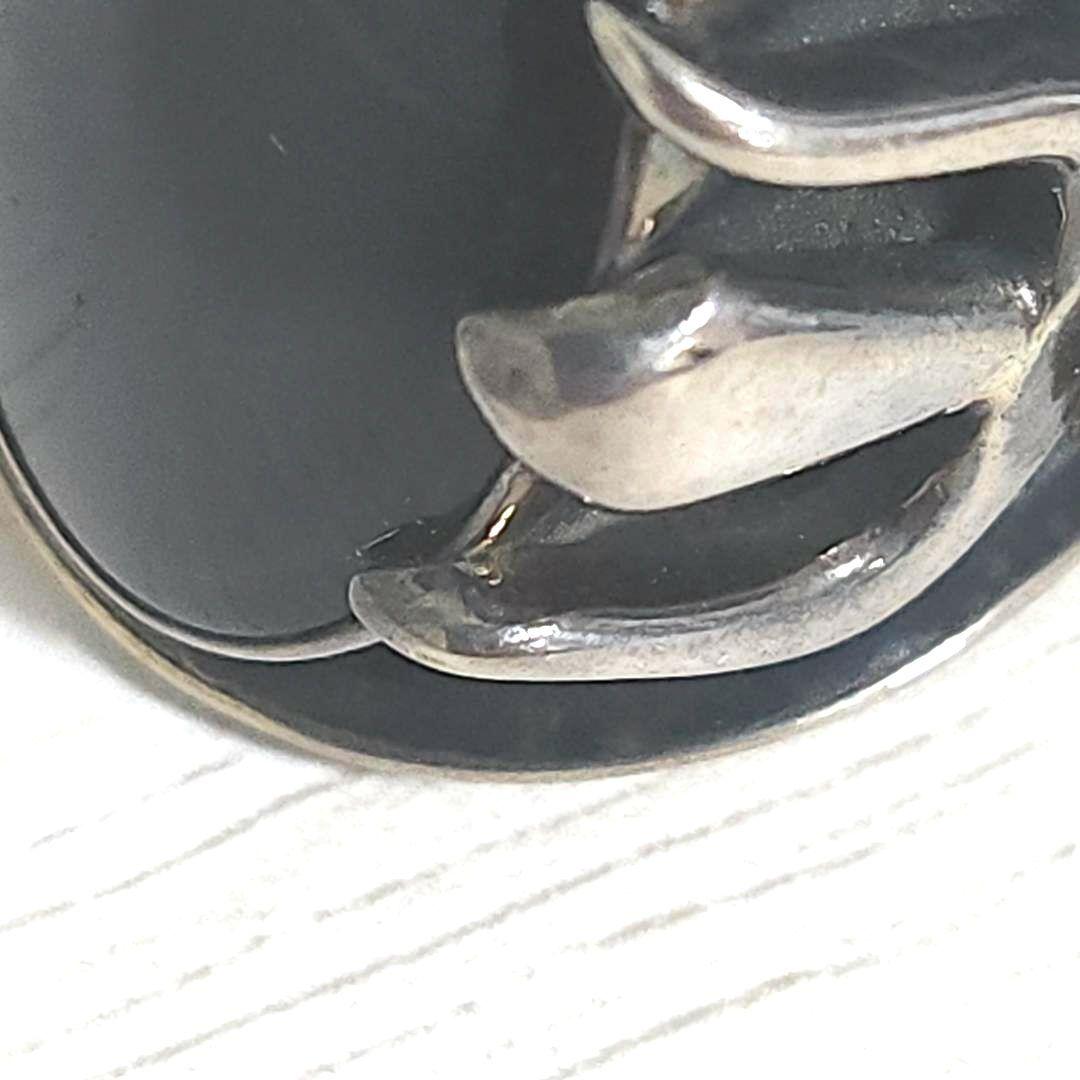 シルバーリング92.5 天然石 シヴァ槍デザイン スカーフ留め 手作り